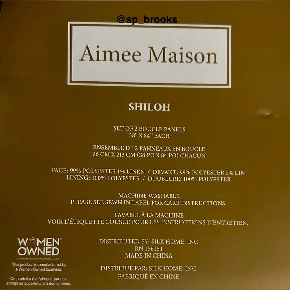 🎁Aimee Maison Shiloh 2 Pack Rod Pocket Panel Set - 38” x 84” - Shiloh Curtains
